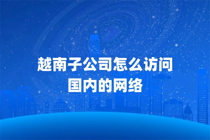 越南子公司怎么訪問國內(nèi)的網(wǎng)絡