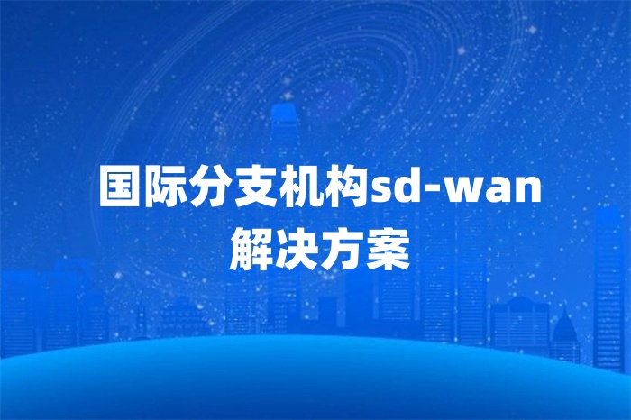 國際分支機構sd-wan解決方案