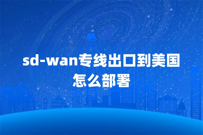 sd-wan專(zhuān)線出口到美國(guó)怎么部署