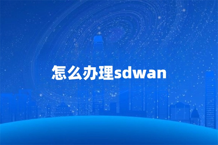 怎么辦理sdwan 怎么辦理sdwan