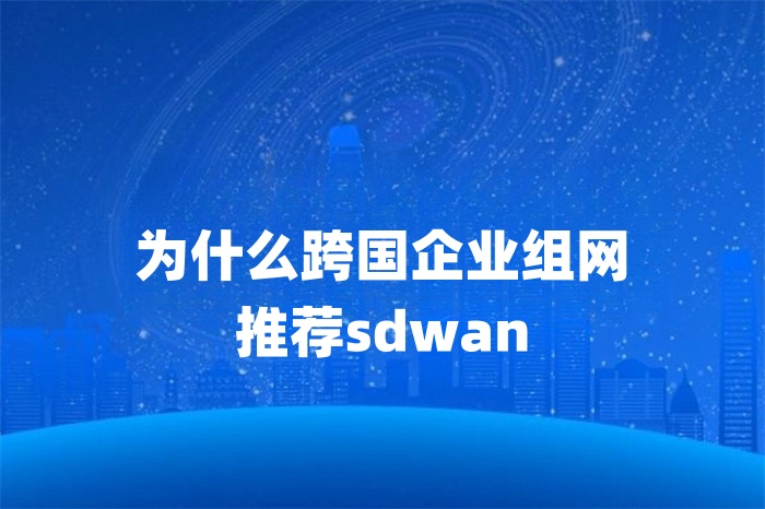 為什么跨國企業組網推薦sdwan 為什么跨國企業組網推薦sdwan