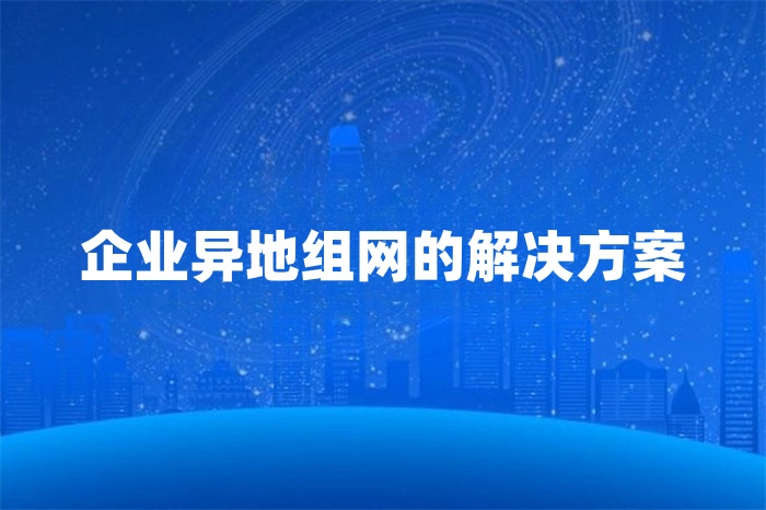 企業異地組網的解決方案 企業異地組網的解決方案