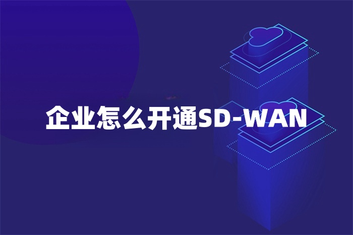 企業(yè)怎么開通SD-WAN 企業(yè)怎么開通SD-WAN