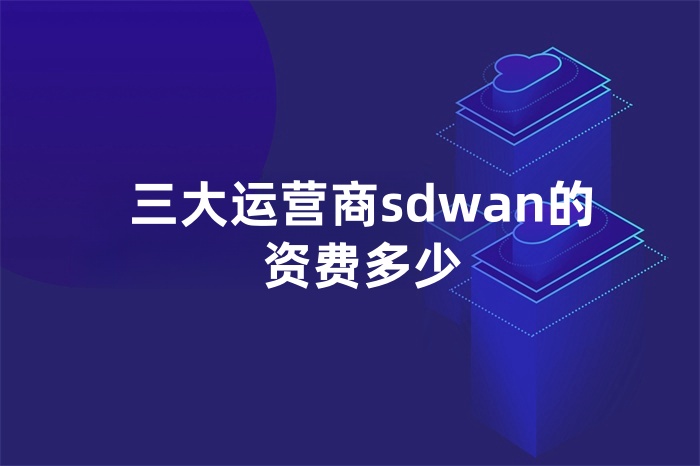 三大運營商sdwan的資費多少